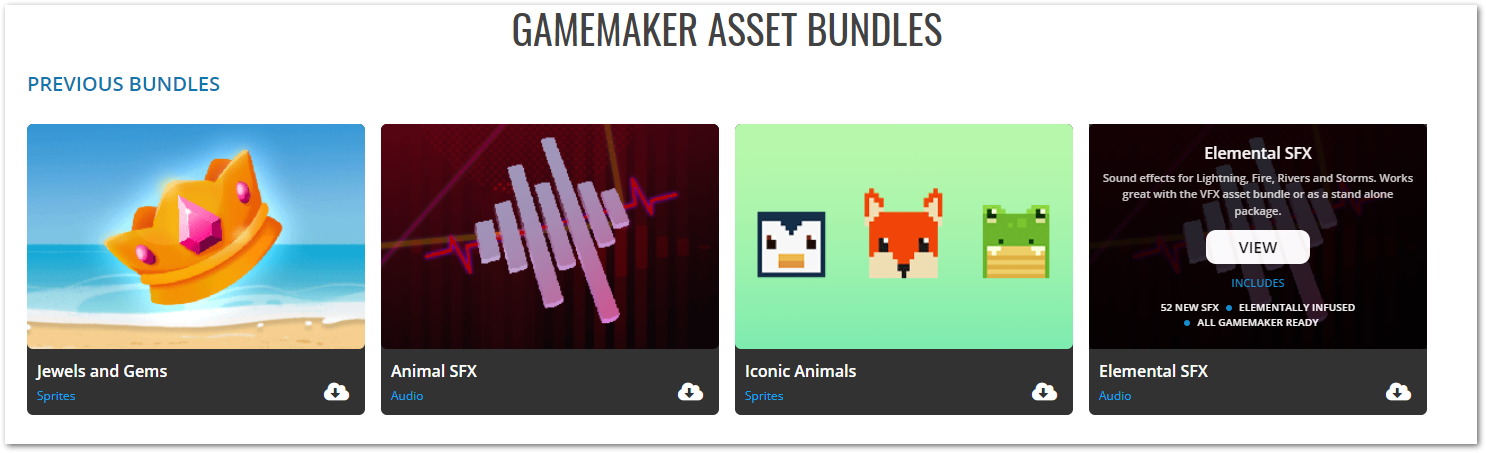 Download GameMaker Asset Bundles for Free