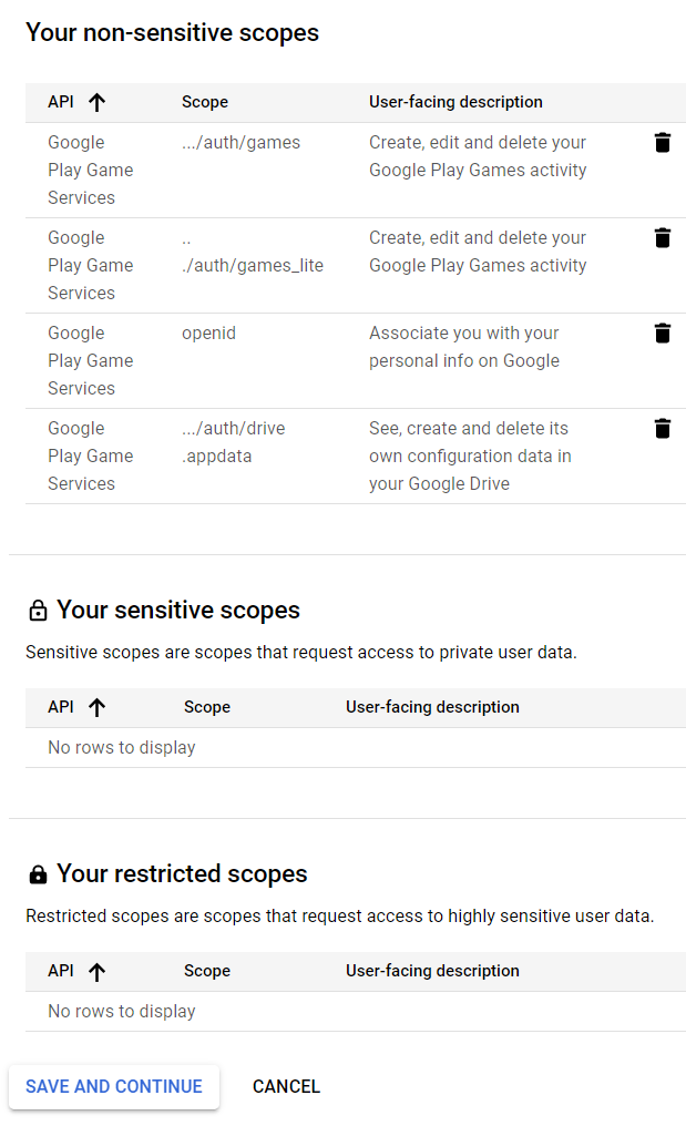 Setting Up Google Play Games Services