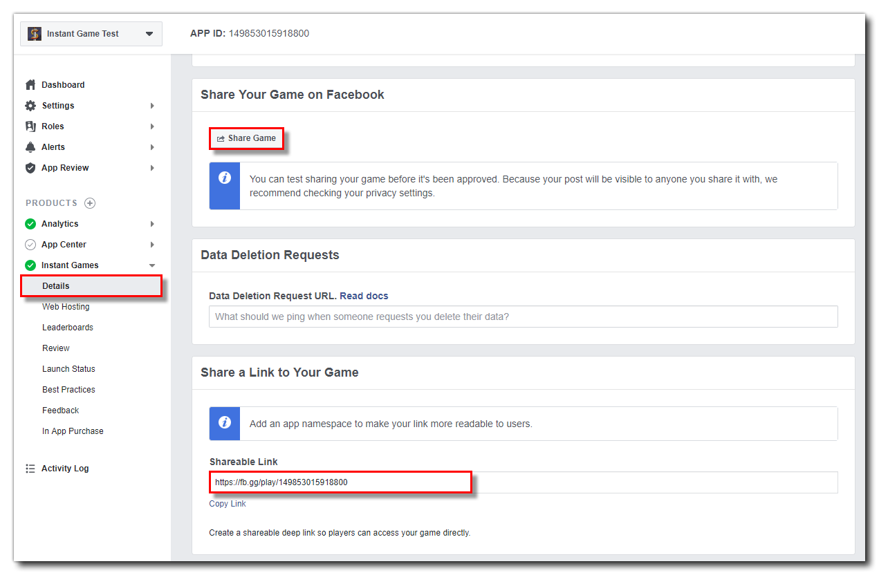 Facebook Instant Games extension